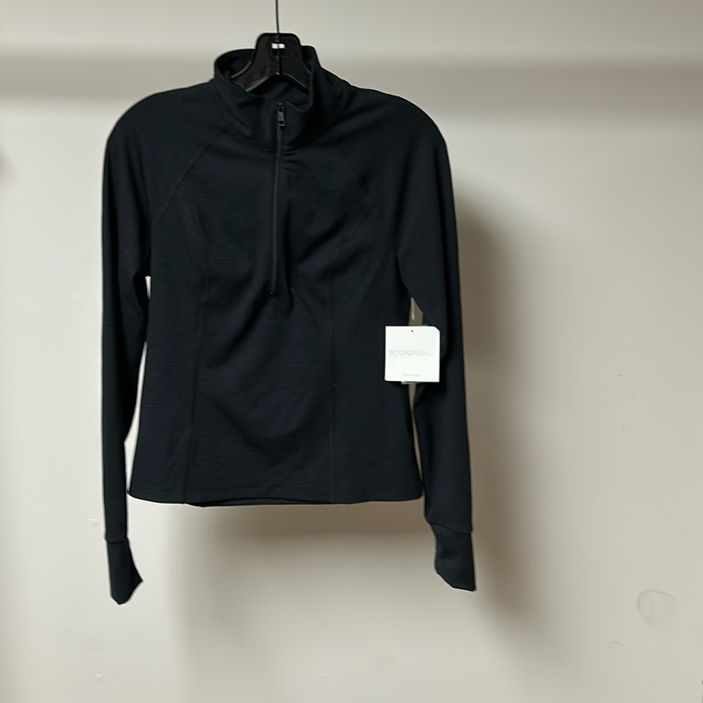 Beyond yoga heather rib take a hike zip pullover black
